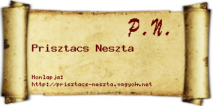 Prisztacs Neszta névjegykártya